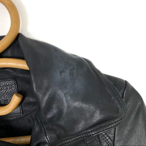 All Saints | Belvedere Biker Leather Moto Jacket in Black Size 0 - Picture 7 of 15